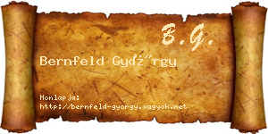 Bernfeld György névjegykártya